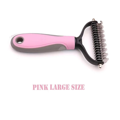 Pet Fur Knot Cutter and Dual-Sided Grooming Comb for Dogs and Cats - Shedding and De-Shedding Tool for Puppies