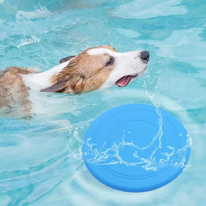 Durable Chewable Frisbee Toy for Dogs - Tear-Resistant Soft Rubber Flying Disc for Exercise and Training