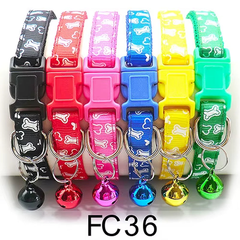 12-Pack Adjustable Cat Collars with Bells - Wholesale Pet Accessories for Cats and Kittens