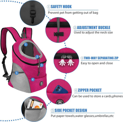 Pet Dog Transport Backpack - Breathable Carrier for Small Dogs and Puppies, Ideal for Travel