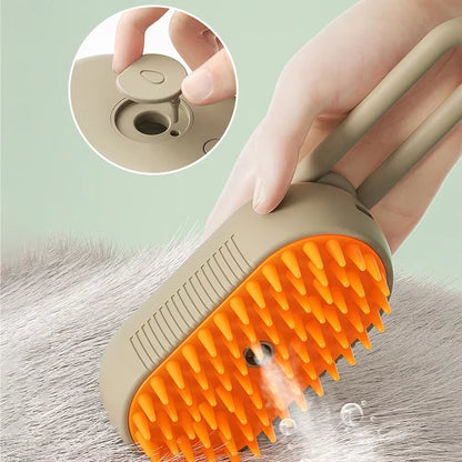 3-in-1 Steam Pet Brush for Effective Grooming and Hair Removal for Dogs and Cats