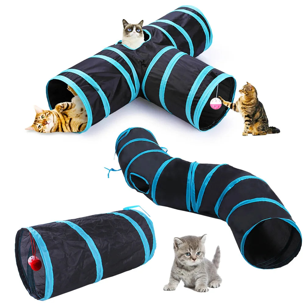 Foldable Cat Tunnel - Breathable Indoor Play Tunnel for Cats, Durable Design with Noise-Reducing Paper