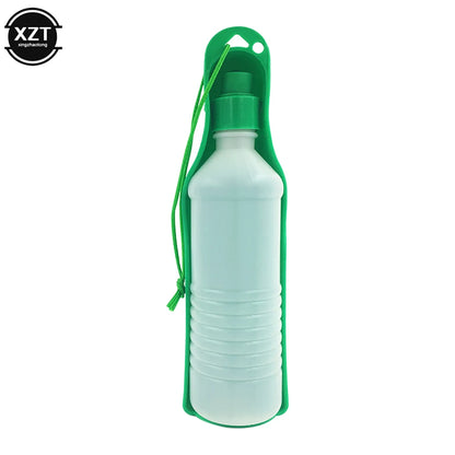 Portable Outdoor Dog Water Bottle with Foldable Feeding Bowl and Automatic Water Dispensing System