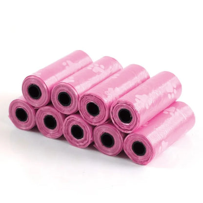 Degradable Dog Waste Bags - 10 Rolls with Printed Design and Dispenser