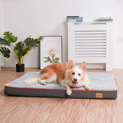 Large Orthopedic Memory Foam Dog Bed with Waterproof Cover and Nonskid Bottom for Joint Relief, Removable and Washable