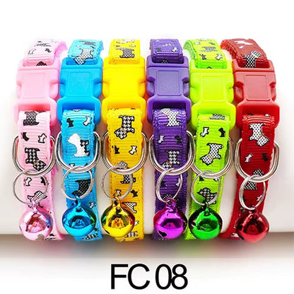12-Pack Adjustable Cat Collars with Bells - Wholesale Pet Accessories for Cats and Kittens