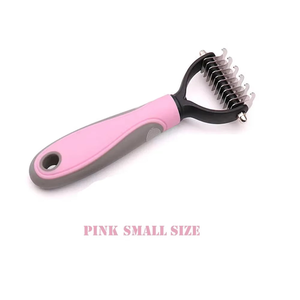 Pet Fur Knot Cutter and Dual-Sided Grooming Comb for Dogs and Cats - Shedding and De-Shedding Tool for Puppies