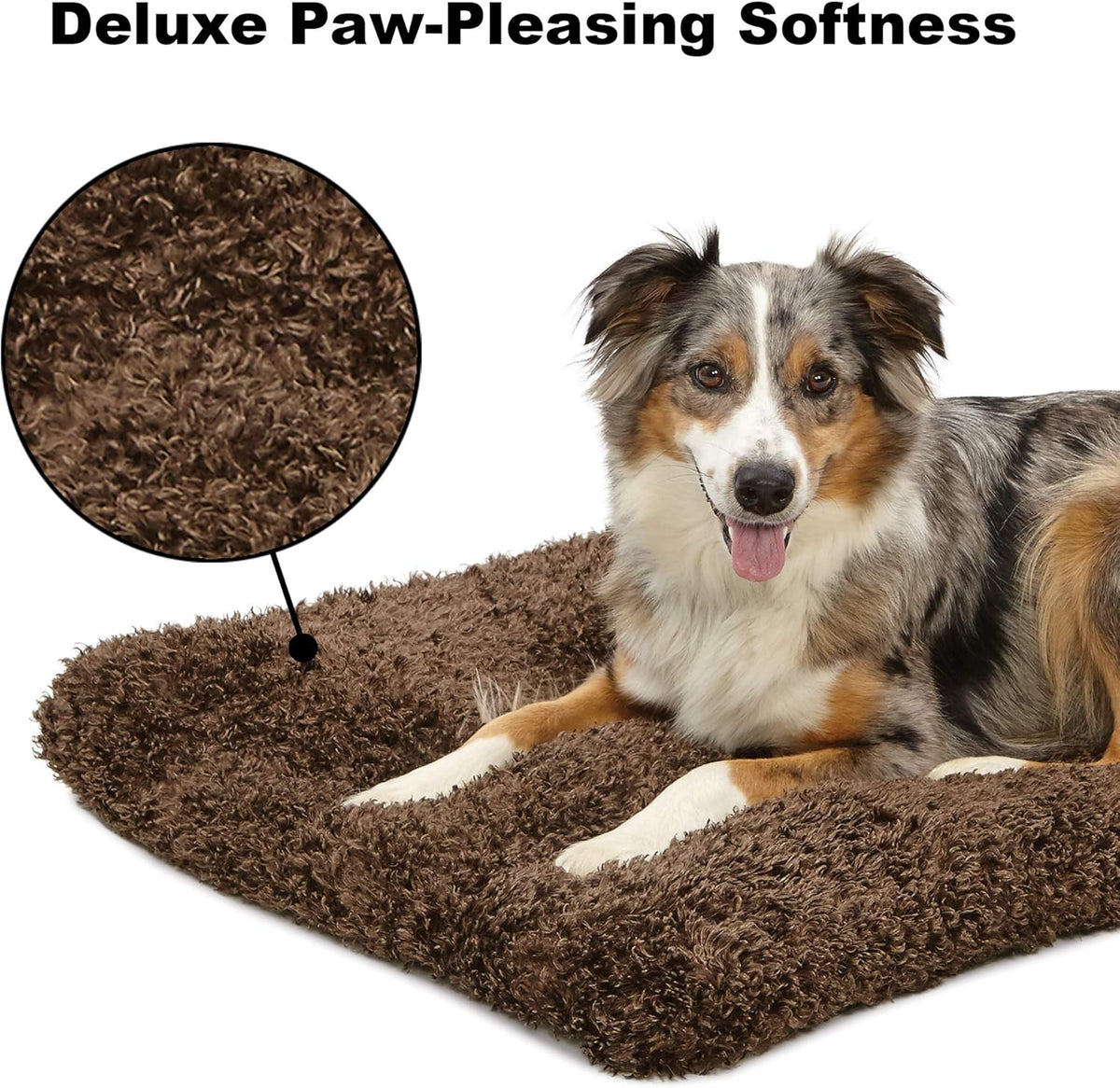 Quiettime Deluxe Coco Chic Pet Bed - Ultra-Soft, Overstuffed, Machine Washable, Compatible with 24-Inch Crates
