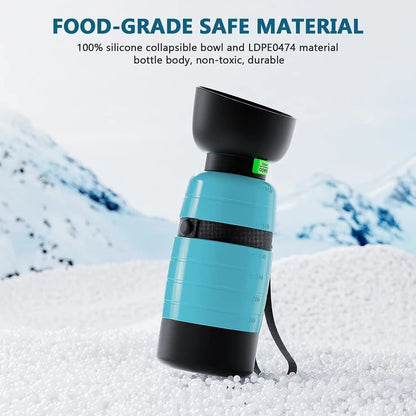 Enhanced Portable Dog Water Bottle with 650ml Capacity - Ideal for Outdoor Adventures and Travel Bowls
