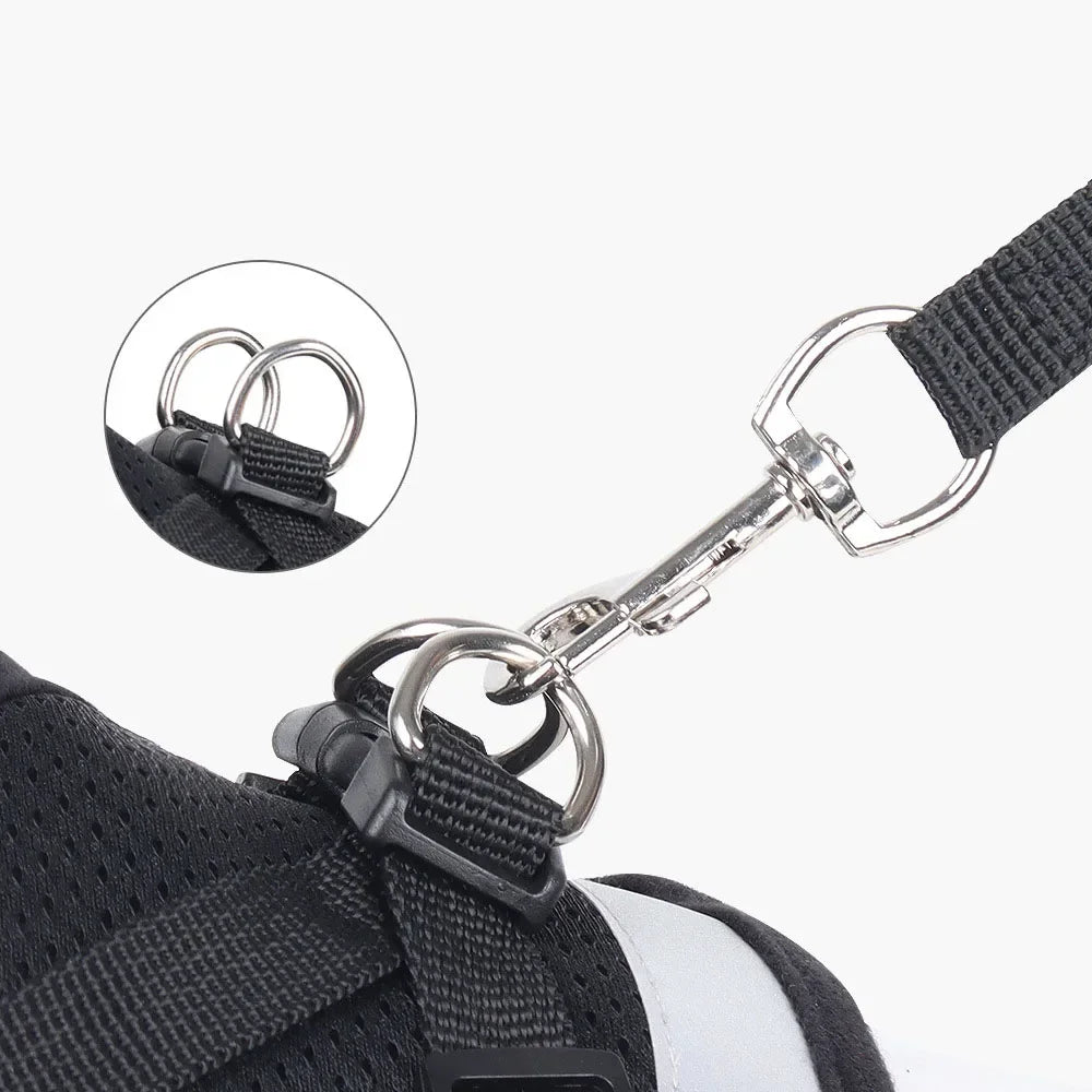 Adjustable Reflective Cat Harness and Leash Set - Escape Proof Mesh Vest with Collar for Small Dogs and Cats