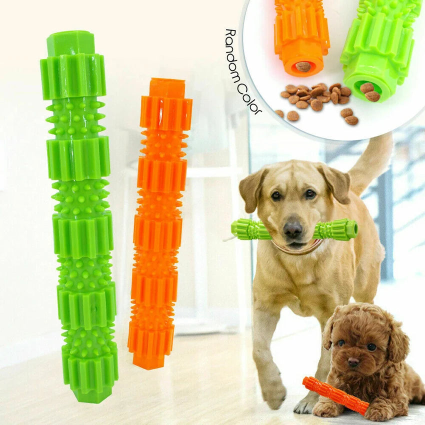 Durable Rubber Dog Chew Toy for Aggressive Chewers - Treat Dispensing, Teeth Cleaning, and Squeaking Features