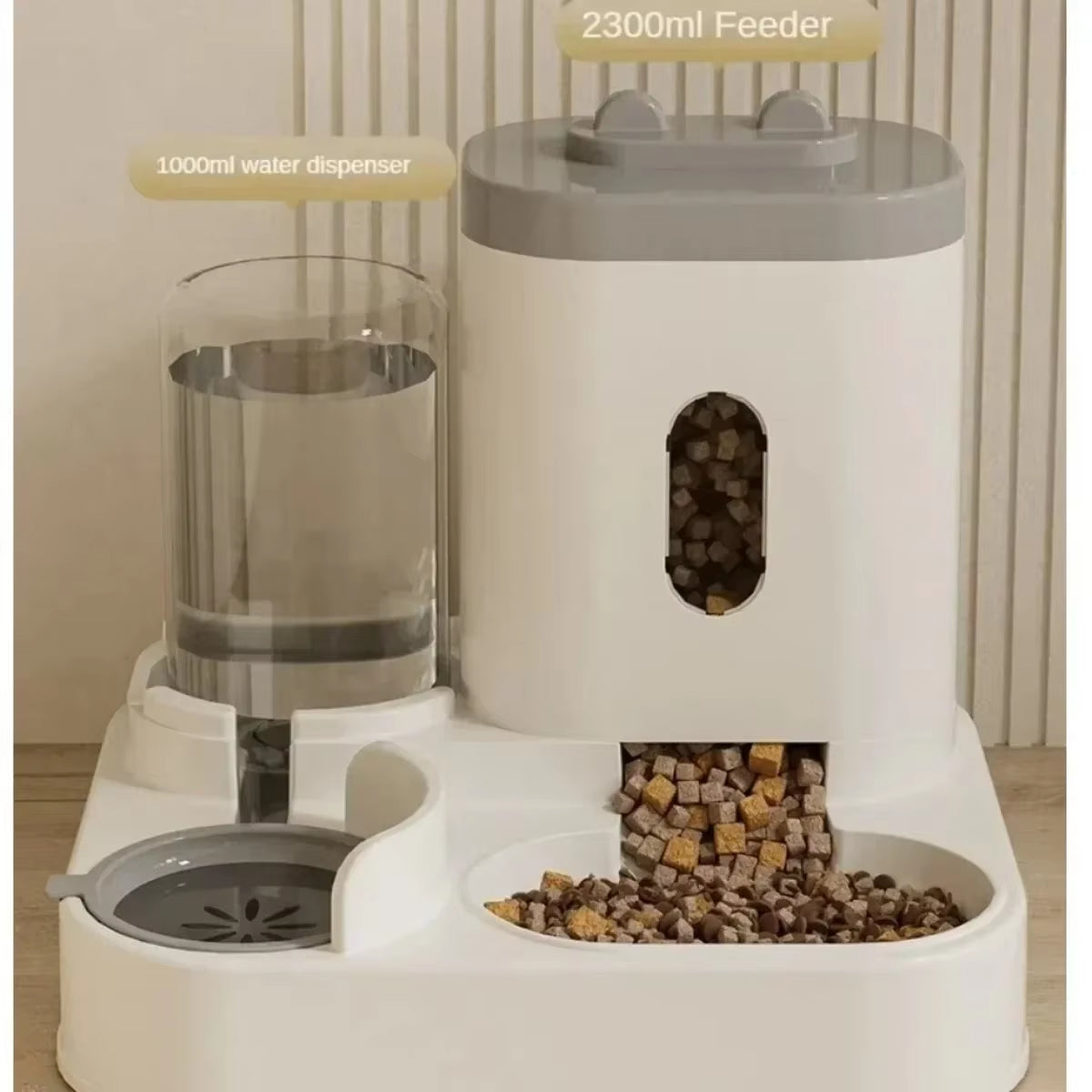Automatic Pet Feeder and Water Fountain with Large Capacity Food Storage Dispenser for Dogs and Cats