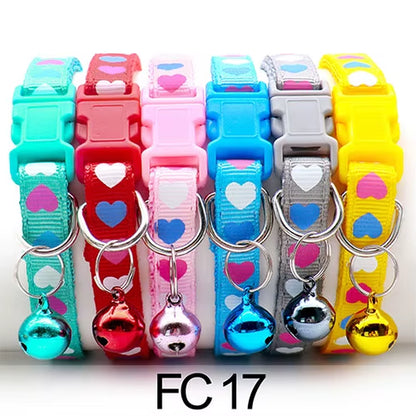12-Pack Adjustable Cat Collars with Bells - Wholesale Pet Accessories for Cats and Kittens