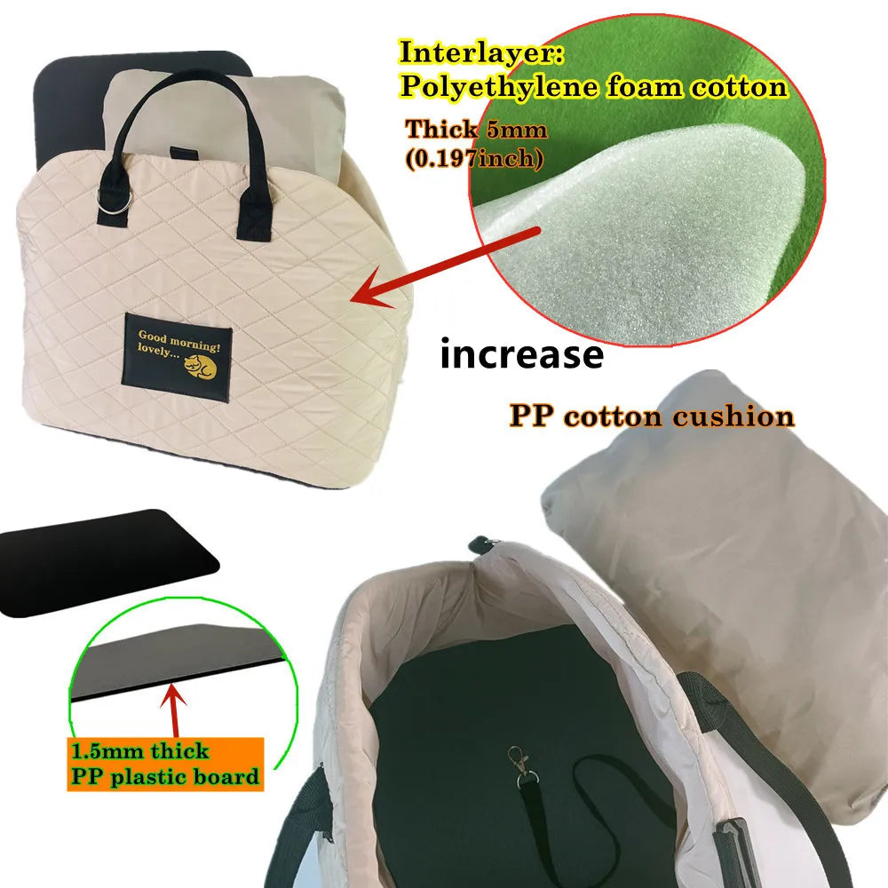 Pet Travel Carrier for Cats and Dogs - Versatile Car Seat Protection and Shoulder Handbag