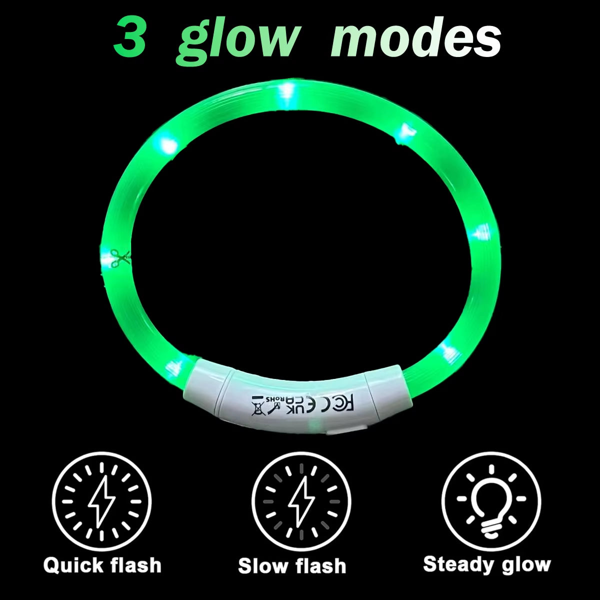 LED Rechargeable Pet Collar - Light Up Dog and Cat Collar for Christmas Decoration and Gifting