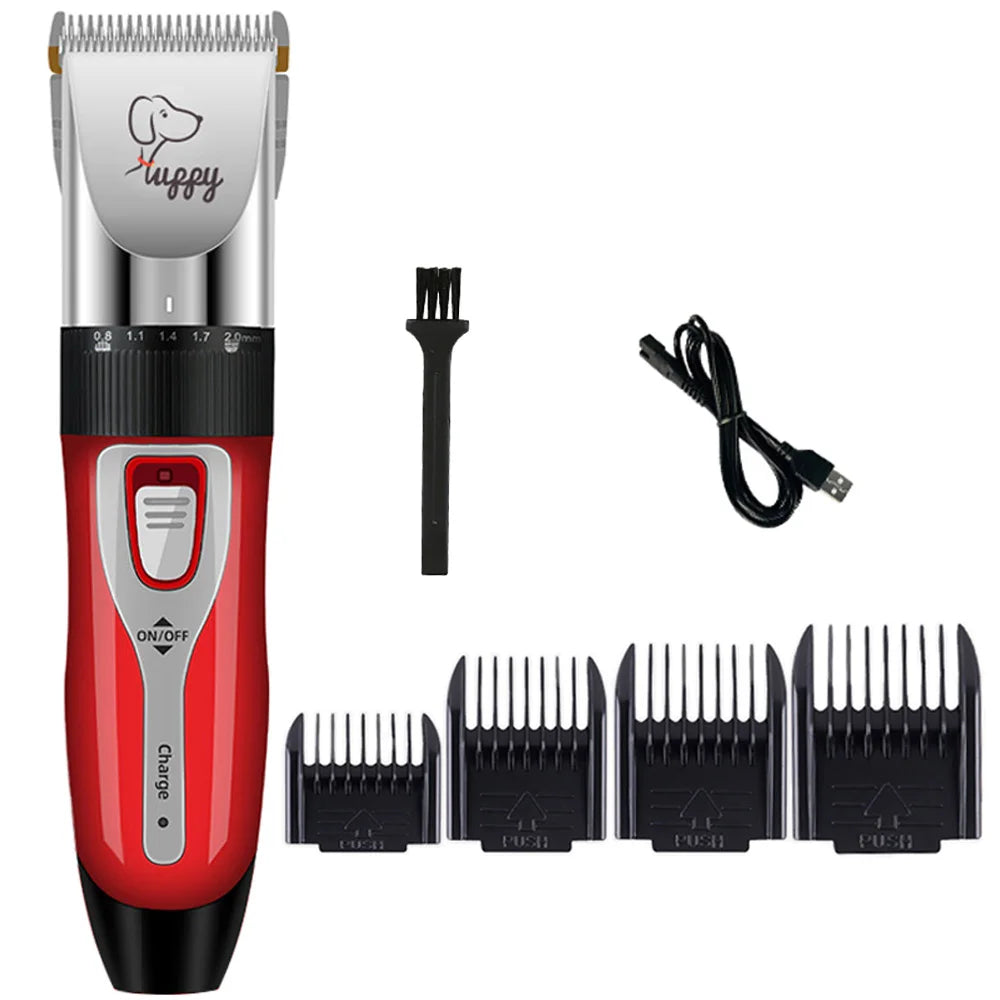 Professional Cordless Rechargeable Pet Grooming Clipper Set for Dogs, Cats, and Rabbits